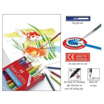 Faber-Castell-114461-Chì Màu Nước Parrot - 12 Màu Ngắn