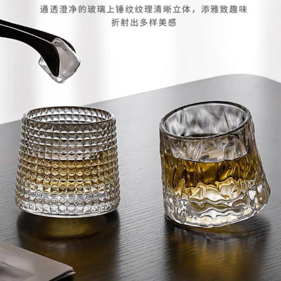 cốc thủy tinh cao cấp đế lồi Heodecor C03, ly ngoại họa tiết hiện đại