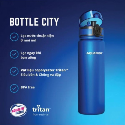Bình Lọc Cầm Tay Bottle City Aquaphor Màu Ghi