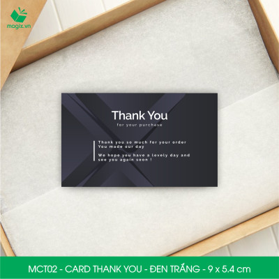 MCT02 - 9x5.4 cm - 500 Card Thank you, Thiệp cảm ơn khách hàng, card cám ơn cứng cáp sang trọng