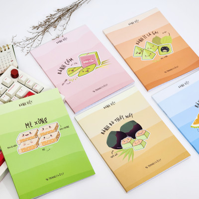 Tập Học Sinh Bánh Việt - Miền Nam - 4 Ô Ly - 96 Trang 80gsm - The Sun 03 - Bánh Ít Lá Gai