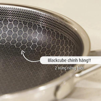 [Hàng chính hãng] Chảo chiên inox iMat Hybrid Blackcube 28cm, Phủ chống dính Ceramic đen
