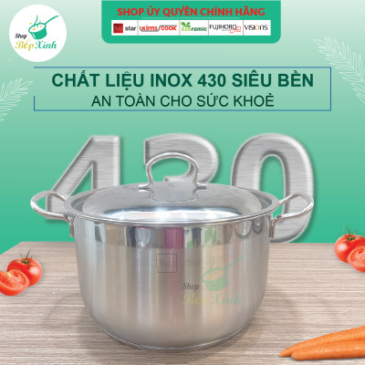 Nồi Luộc Gà Inox 3 Đáy Fivestar Nắp Inox - Bạc