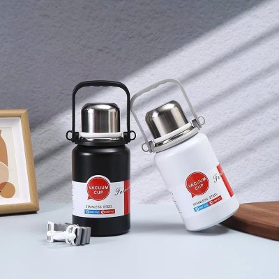 Bình Giữ Nhiệt Cup Inox 316 Nắp Kèm Cốc Có Tấm Lọc Trà, Tay Cầm Tiện Lợi - giao mầu ngẫu nhiên