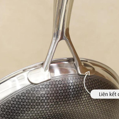 [Hàng chính hãng] Chảo chiên inox iMat Hybrid Blackcube 28cm, Phủ chống dính Ceramic đen