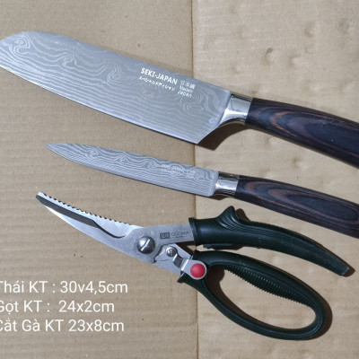 Combo 3 Món Kéo cắt gà, Dao thái gọt hoa quả Hàn Quốc Nhật Cao Cấp
