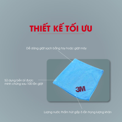 Khăn lau đa năng cao cấp 3M xanh dương 36cm