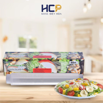 Hộp Màng Bọc Thực Phẩm PE SATIS 30cm x 60m Không Chứa Chất Phụ Gia Gây Hại Sức Khỏe Dùng Được Cho Lò Vi Sóng