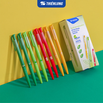 Combo 5/10/20 Bút gel B - Buttersmooth Gel Thiên Long GELB-031 - Premium Tip viết êm, trơn - Mực Xanh - Thân ngẫu nhiên