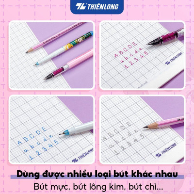 Combo 10 Tập học sinh 96 trang 5 ô ly vuông 2mm chấm kẻ 2/3 120gsm NB-122 Thiên Long - Mẫu ngẫu nhiên