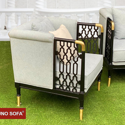 Bộ sofa cao cấp Đông Dương khung đồng Tundo 