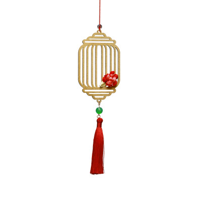 Bộ 12 dây phụ kiện handmade treo Tết trang trí cây mai đào, mix màu vàng đỏ MIX12