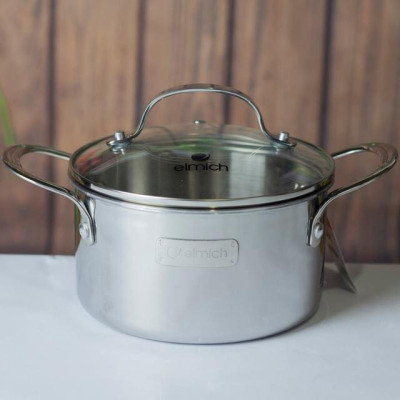 Elmich Bộ nồi chảo inox cao cấp 3 lớp đáy liền Trimax 4 chiếc size 18cm, 20cm, 26cm và chảo 26cm
