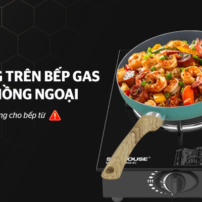  Chảo Sâu Chống Dính Vân Đá Sunhouse Clover CL26S - Hàng Chính Hãng