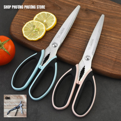 Kéo Hàn Quốc Nhà Bếp Kéo Cắt Gà Cắt Đồ Đa Năng Cao Cấp ( Tặng Khui Hộp 3 in 1 )
