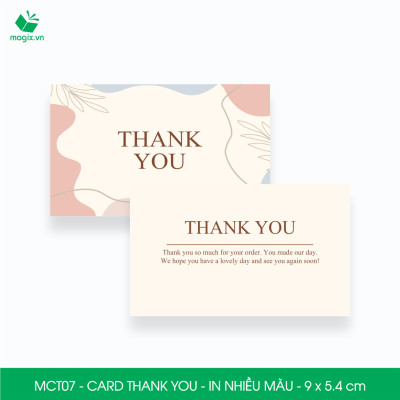 MCT07 - 9x5.4 cm - 50 Card Thank you, Thiệp cảm ơn khách hàng, card cám ơn cứng cáp sang trọng
