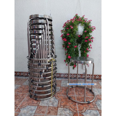 Ghế đẩu inox chân cao Bảo An loại tốt (số lượng 10)