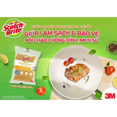 Gói 2 Miếng cước rửa chén có mút không trầy xước 115x70mm Scotch-Brite 3M SB-CRV - Lấy sạch vết bẩn, an toàn nồi chảo, rửa sạch nhanh chóng