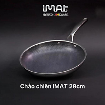 [Hàng chính hãng] Chảo chiên inox iMat Hybrid Blackcube 28cm, Phủ chống dính Ceramic đen