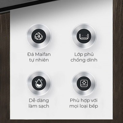 Chảo Chống Dính Mẫu Mới Chảo thép phủ vân đá y tế chống dính, chống mài mòn, tay cầm chống cháy cao cấp vân gỗ có thể tháo rời-Hàng nhập khẩu