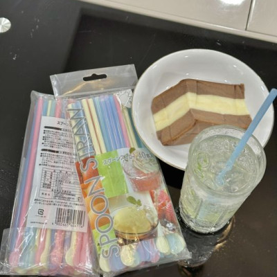 Set 40 chiếc ống hút có đầu khuấy Elexible Straw Ø6x210mm - Hàng Nội Địa Nhật Bản