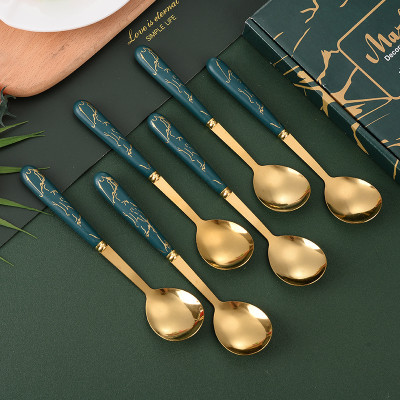 Combo hộp 5 muỗng vân đá inox sang trọng , kiểu dáng Tây Âu , muỗng ăn decor , thiết kế tinh tế hiện đại , phù hợp dùng trong mọi hoàn cảnh trang trí bàn ăn rất đẹp và sang