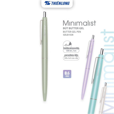 Combo 5/10/20 Bút gel B - Minimalist Butter Gel Thiên Long - Premium tip - Mực Xanh - Màu thân ngẫu nhiên