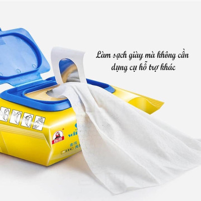 [ ComBo 2 Hộp] Giấy lau giầy thần thánh-Lau sạch giầy, dép, túi xách, ba lô...-200 x150 mm-(30 tờ/hộp)