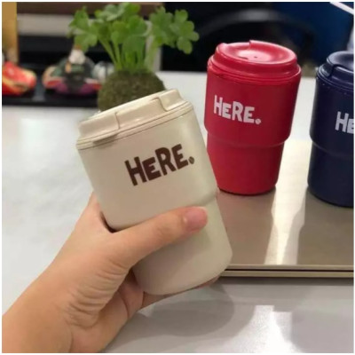 Cốc giữ nhiệt Here Inomata 320m có nắp xoay để đậy kín giữ nhiệt & đảm bảo an toàn vệ sinh - Hàng nội địa Nhật Bản |#Made in Japan|