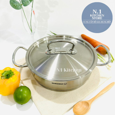Nồi inox cao cấp Korkmaz Proline 4.5 lít thân thấp - A1170 - Hàng Chính Hãng