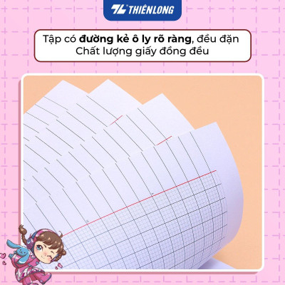 Tập học sinh chống lem 96 trang 4 ô ly vuông 2mm 120gsm Thiên Long NB-121/AK - Phiên bản Akooland - Mẫu ngẫu nhiên