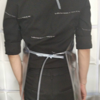 Combo 10 cái tạp dề nhựa chống nước - Tạp dề nhà bếp màu trắng trong