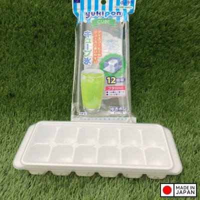 Khay đá Yukipon Cube 12 viên kèm khay trữ đá - Hàng Nội Địa Nhật Bản