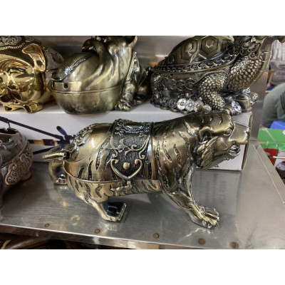 GẠT TÀN BẰNG ĐỒNG GIẢ CỔ HÌNH CON HỔ