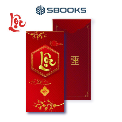 Combo 5 Cái Bao Lì Xì Thiết Kế Chữ Xuân, Lộc, Thọ, Phúc, Xuân Như Ý - Tết 2025 Giấy Cứng C150 Siêu Dày Dặn - SBOOKS