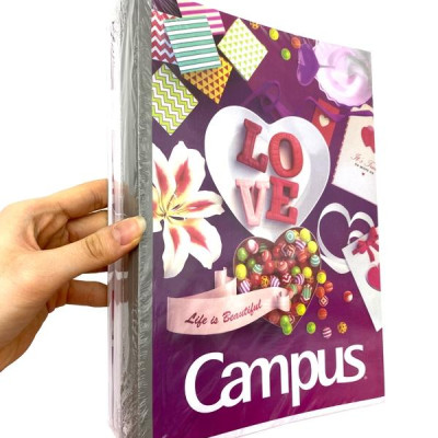 Combo 5 Tập Học Sinh B5S 4 Ly Ngang 120 Trang Gift - Campus NB-BSGIF120 (Mẫu Màu Giao Ngẫu Nhiên)