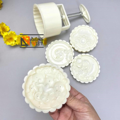 Khuôn Trung Thu 4 mặt HOA VĂN hình CHIM PHƯỢNG HOÀNG LỬA. Dụng cụ làm bánh tạo hình 3D Sắc Nét - 200gr - > 250gr. Chuyên