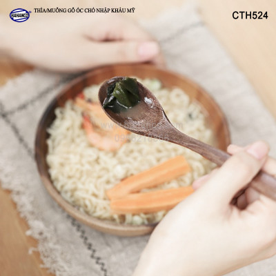 Thìa/Muỗng ăn súp gỗ Óc Chó (17cm) CTH524 - Phụ kiện thìa gỗ vừa sử dụng chụp ảnh hoặc decor trang trí cho nhà hàng, món ăn