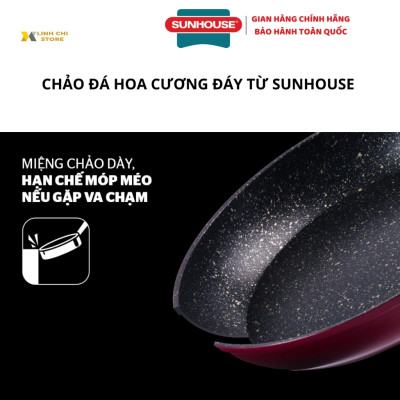 Chảo đá hoa cương đáy từ SUNHOUSE SFP24B/26B/28B - Hàng chính hãng