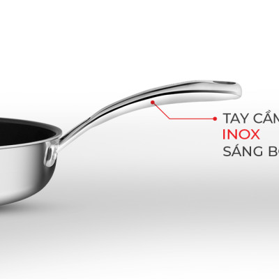 Chảo Elmich inox cao cấp 2 lớp đáy liền Trimax 26cm mã 2353739