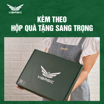 Thớt gỗ óc chó Vibasic kích thước 35x25x2.7, dùng để cắt thái thực phẩm, kèm hộp quà tặng cao cấp - Hàng chính hãng Bộ Quốc Phòng