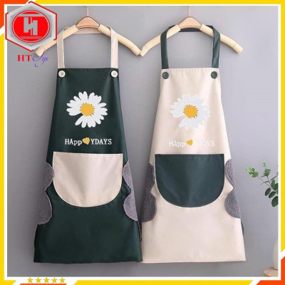 Tạp Dề Nấu Ăn,  Không Thấm Nước, Có Chỗ Lau Tay Và Túi Đựng Điện Thoại Tiện Lợi, Hoạ Tiết Cute