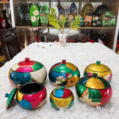 Hủ Cam Sơn Mài Cao Cấp Đựng Bánh Kẹo. Trang Trí Bàn Văn Phòng, Phòng Khách, Quà tặng ý nghĩa