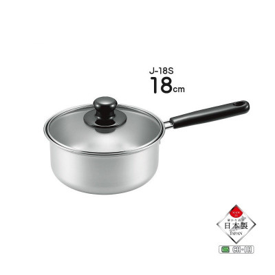 Nồi inox có tay cầm Tsubame 18cm, tặng kèm set 03 miếng mút rửa xoong nồi - nội địa Nhật Bản