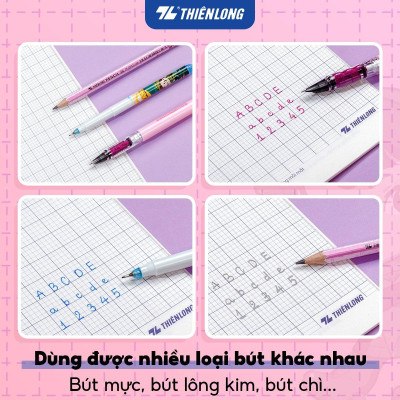 Combo 5 Tập học sinh 48 trang 5 ô ly vuông 2.5mm chấm kẻ 2/3 100gsm NB-116 Thiên Long - Mẫu ngẫu nhiên