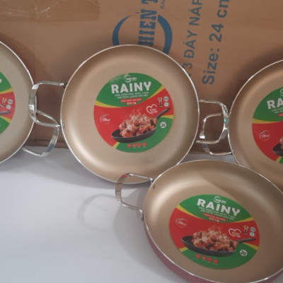 CHẢO CHỐNG DÍNH RAINY 2 QUAI INOX ROYAL 2.2 LY -26 cm , 28 cm và 30 cm- Hàng Chính Hãng