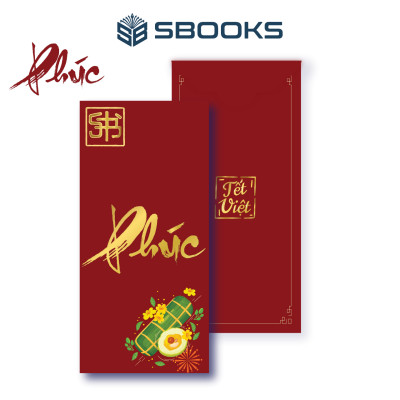 Combo 5 Cái Bao Lì Xì Thiết Kế Chữ Phúc, Tài, Phát, Lộc, Thọ - Tết Việt 2025 Giấy Cứng C150 Siêu Dày Dặn - SBOOKS