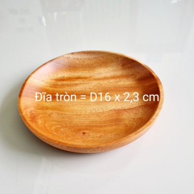 Đĩa Tròn Bằng Gỗ Xà Cừ Tự Nhiên - VAGOO - 3 Kích Cỡ Làm Thủ Công Chống Thấm, Chống Ẩm Mốc, An Toàn Cho Sức Khoẻ