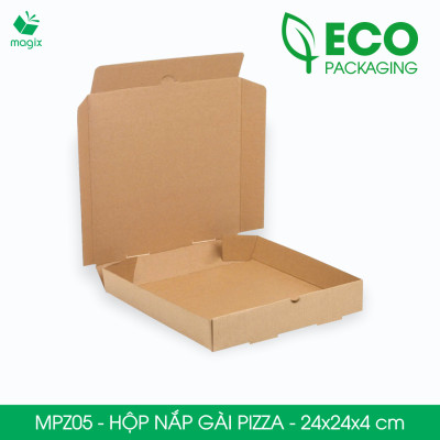 MPZ05 - 24x24x4 cm - 100 Hộp nắp gài pizza đa dụng - Hộp nắp gập, hộp carton gói hàng, hộp quà