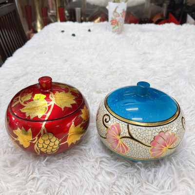 Hủ Cam Sơn Mài Cao Cấp Đựng Bánh Kẹo. Trang Trí Bàn Văn Phòng, Phòng Khách, Quà tặng ý nghĩa